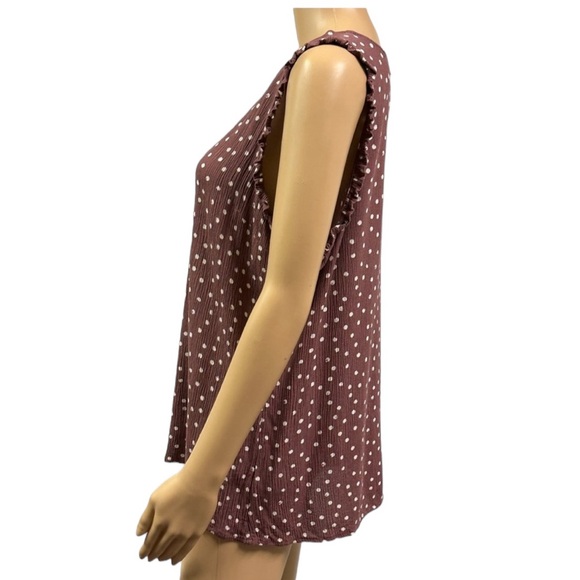 Maurices Rayon Polka Dot Ruffled Sleeveless Tank Blouse Button Back Womens XL - Picture 3 of 9